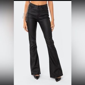 Edikted leather flare pants